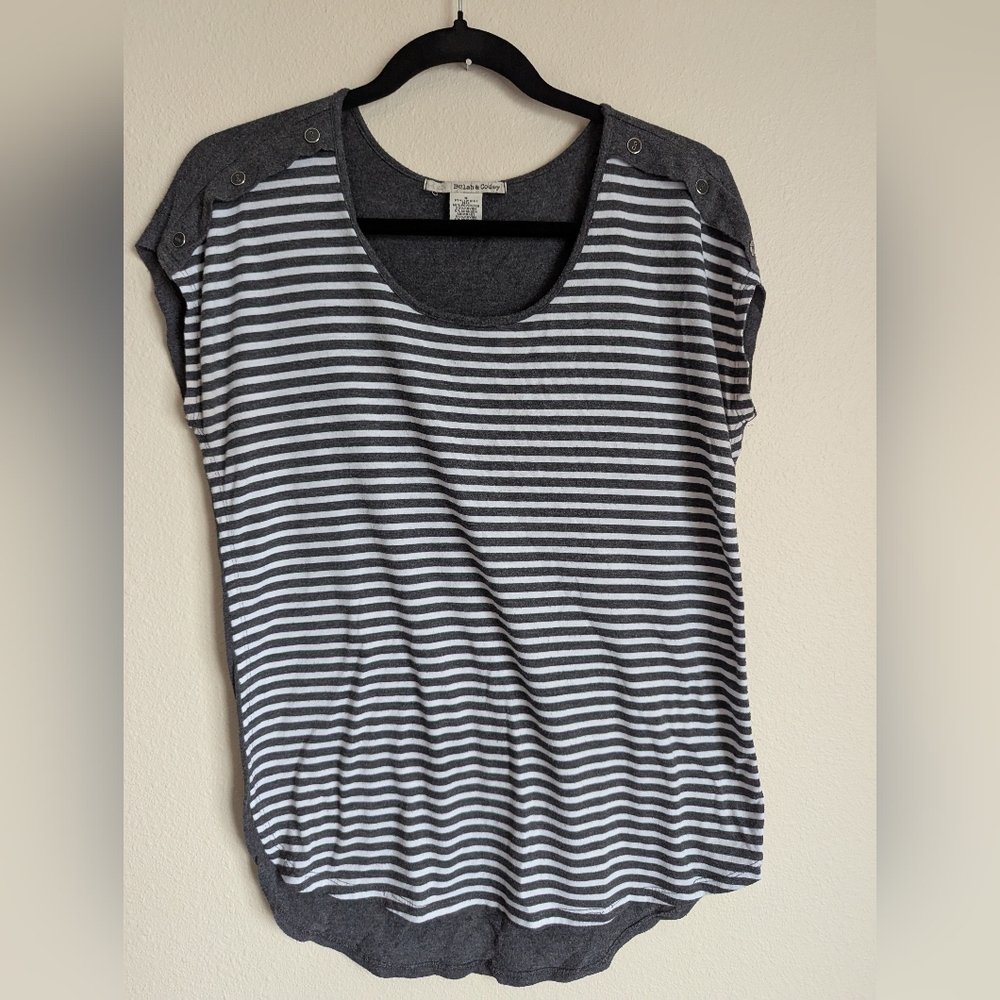 Belah & Cody Gray and White Striped Top Size S